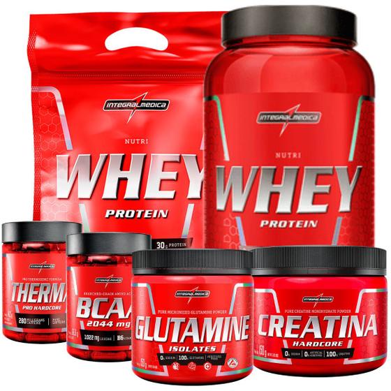 Imagem de Combo 2 Nutri Whey + Creatina + Bcaa + Glutamine + Therma