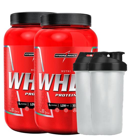 Imagem de Combo 2 Nutri Whey Isolado Concentrado Protein + 2 Coqueteleira - Integralmedica