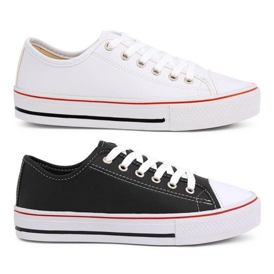 Imagem de Combo 2 Pares Tênis Feminino Casual All One Star Sapatênis