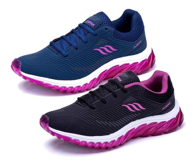 Imagem de Combo 2 Pares Tênis Feminino Esportivo Academia Caminhada