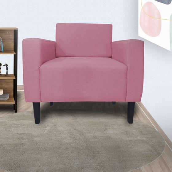 Imagem de Combo 2 Poltronas Estofadas Para Consultório Leticia Slim Suede Rosa Barbie - LM DECOR