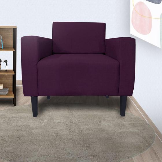 Imagem de Combo 2 Poltronas Estofadas Para Consultório Leticia Slim Suede Roxo - LM DECOR