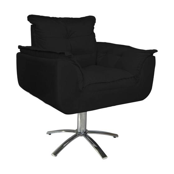 Imagem de Combo 2 Poltronas Para Escritório Com Base Giratória de Metal Opala Suede Preto - DL Decor