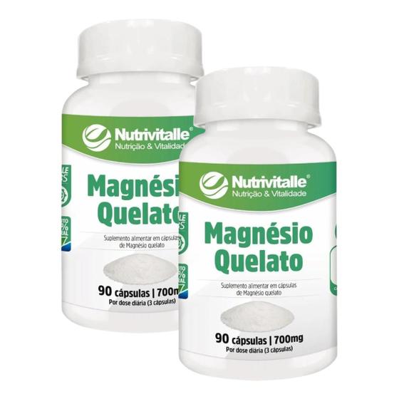 Imagem de Combo 2 Un Magnesio Quelato 700mg 90 Capsulas Nutrivitalle