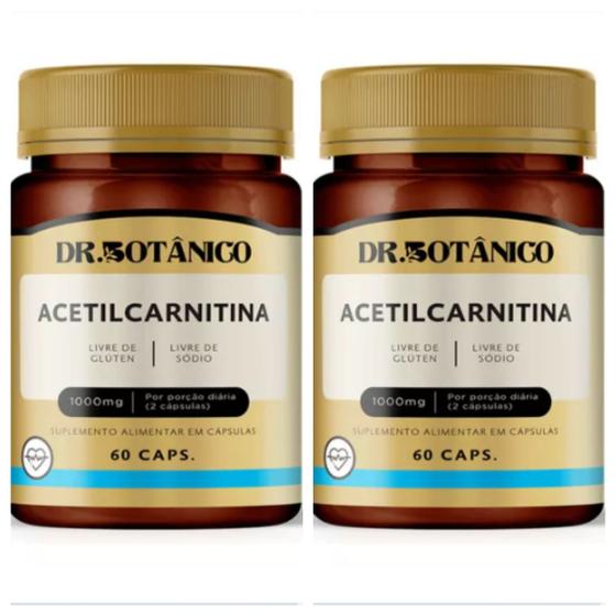 Imagem de Combo 2 unidades acetilcarnitina 1000mg 60caps dr. botânico