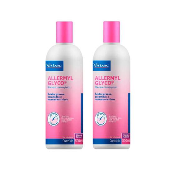 Combo 2 unidades Allermyl Glico Shampoo Virbac 500 ml Shampoo