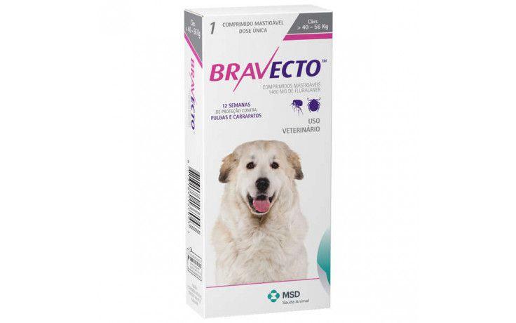 Combo 2 Unidades Antipulgas E Carrapatos Bravecto Para Cães De 40 A 56kg - Msd Menor preço em Combo 2 Unidades Antipulgas E Carrapatos Bravecto Para Cães De 40 A 56kg - Msd