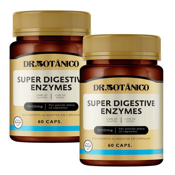 Combo 2 unidades super digestive enzymes 1.000mg 60 capsulas dr. botanico - Dr Botanico Imagem de Combo 2 unidades super digestive enzymes 1.000mg 60 capsulas dr. botanico