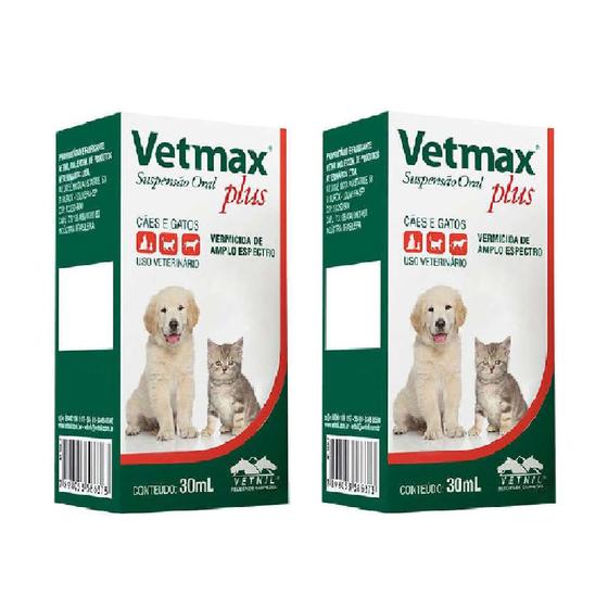 Combo 2 unidades Vetmax Suspensao - 30 ml - Vetnil Imagem de Combo 2 unidades Vetmax Suspensao - 30 ml