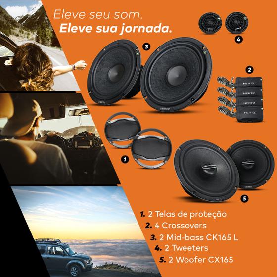 Imagem de Combo 2 Vias Ck165L + Alto Falante Coaxial Cx165 T-Cross