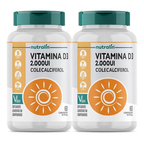 Imagem de Combo 2 Vitamina D3 2000UI 60 Capsulas  Nutralin