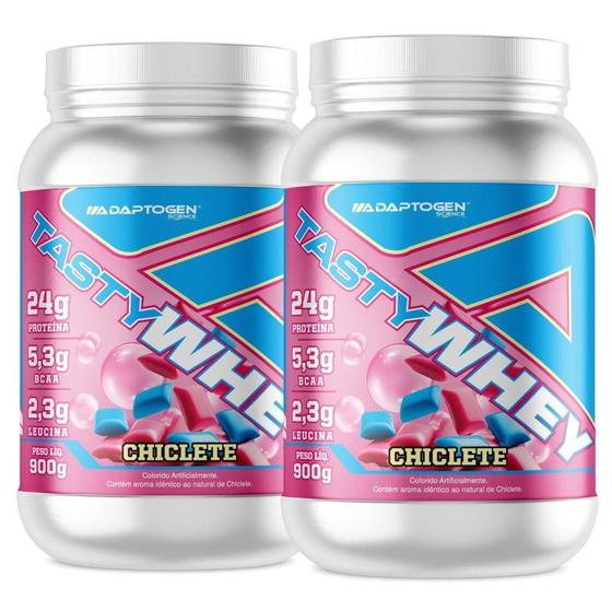 Imagem de Combo 2 Whey Tasty Isolado Hidro Chiclete 900G - Adaptogen