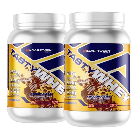 Imagem de Combo 2 Whey Tasty Isolado Hidro Chocomaltine 900G Adaptogen