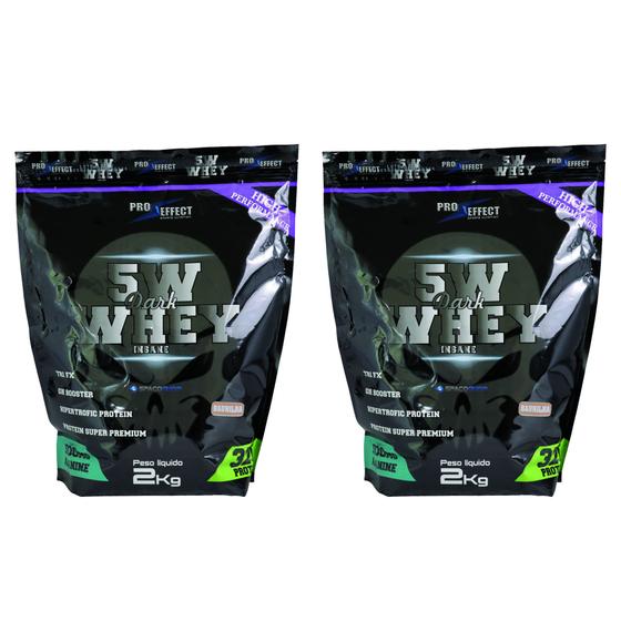 Imagem de Combo 2 X Whey Protein 5w Dark Insane 2kg Pró Effect Baunilha