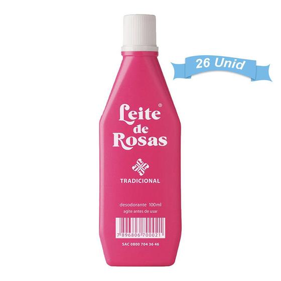Imagem de combo 26x Leite de rosas desodorante tradicional combate a oleosidade limpa e protege sua pele 100ml