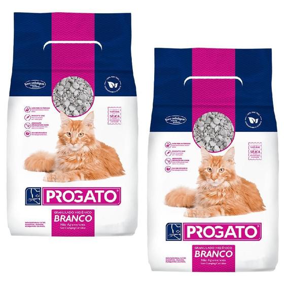 Imagem de Combo 2Un Areia Higiênica Progato Branca Para Gatos 1,8Kg