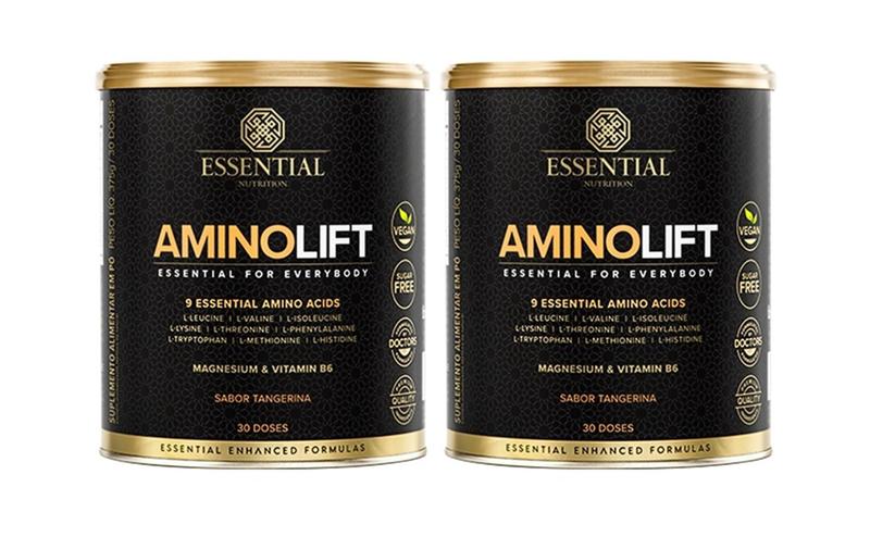 Combo 2x aminolift 375g/30ds tangerina essential nutrition Menor preço em Combo 2x aminolift 375g/30ds tangerina essential nutrition