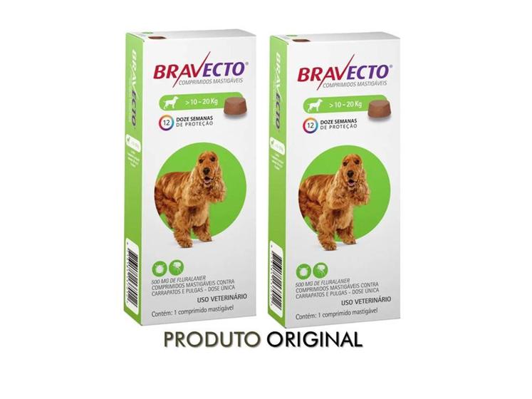 Imagem de Combo 2x Comprimido Bravecto Para Cães de 10 a 20