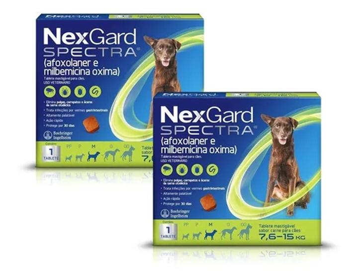 Imagem de Combo 2x Nexgard Spectra M - 7,6-15Kg - 1 Comprimido