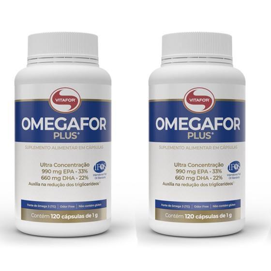 COMBO 2x Ômegafor Plus Vitafor Ômega 3 Epa Dha 1000mg 120 Cáps Ômega