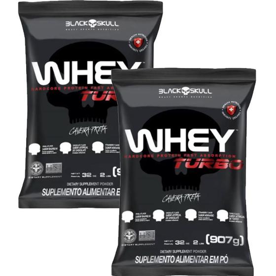 Combo 2x Turbo Whey Protein Nutri Isolado e Concentrado Caveira Preta 900g Baunilha - Black Skull Menor preço em Combo 2x Turbo Whey Protein Nutri Isolado e Concentrado Caveira Preta 900g Baunilha - Black Skull
