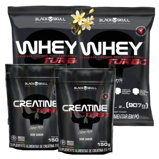 Imagem de Combo 2x Whey Protein Turbo+ Creatina Black Skull