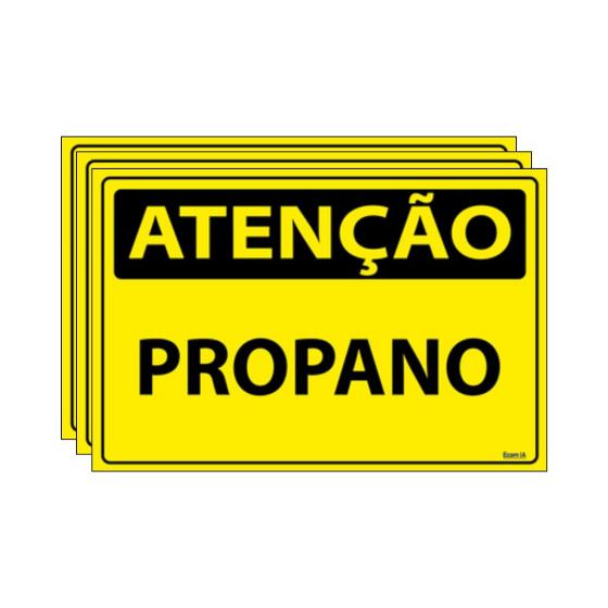 Imagem de Combo 3 Placas De Sinalização Atenção Propano 30x20 Ecom IA - SA39 F9e