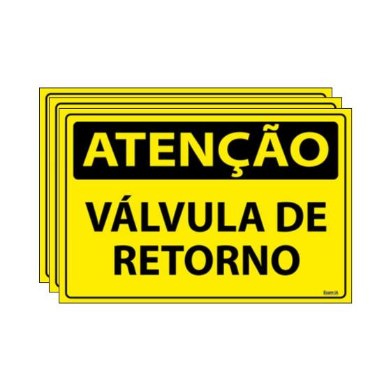 Imagem de Combo 3 Placas De Sinalização Atenção Válvula De Retorno 30x20 Ecom IA - SA56 F9e