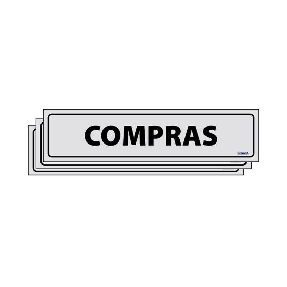 Imagem de Combo 3 Placas De Sinalização Compras 30x7 Ecom IA - B-515 F9e