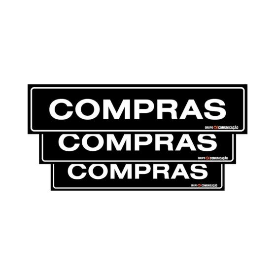 Imagem de Combo 3 Placas De Sinalização Compras 30x7 Qi Comunicação - A-415 Q1a