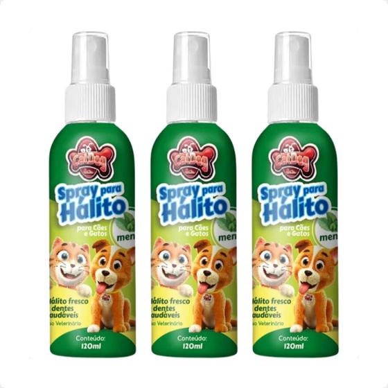 Imagem de Combo 3 Spray para Hálito Menta CatDog & Cia - 120ml