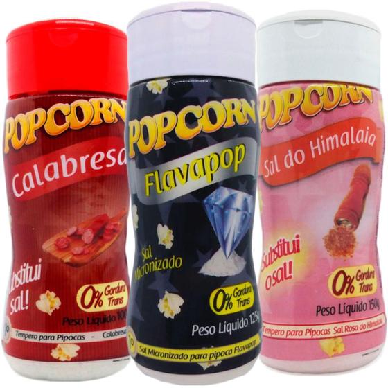 Imagem de Combo 3 Temperos Pipoca Popcorn Sabores Calabresa, Sal Do