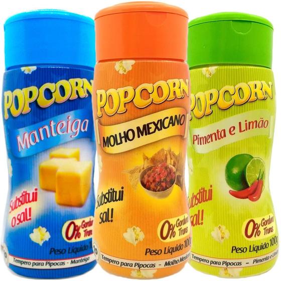 Imagem de Combo 3 Temperos Pipoca Popcorn Sabores Manteiga, Molho