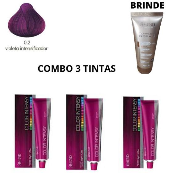 Imagem de Combo 3 tintas amend 0.2 violeta intensificador