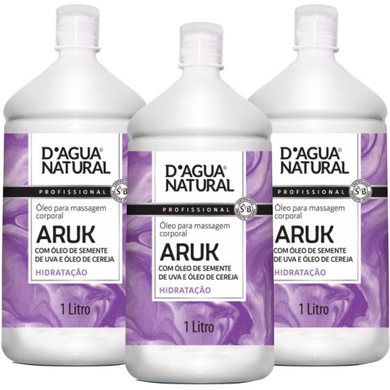 Imagem de Combo 3un óleo massagem  semente uva cereja 1lt dagua natural