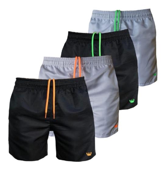 Imagem de Combo 4 Bermudas Masculinas Tactel Moda Praia Estampada