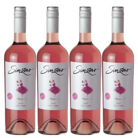 Imagem de Combo 4 Garrafas Vinho Rosé Sem Álcool Sinzero 750ml