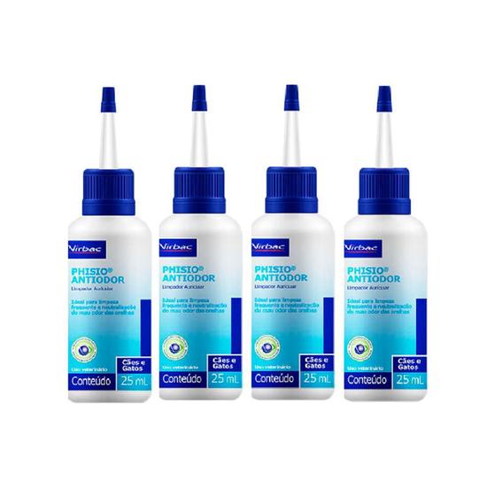Combo 4 unidades Limpador Auricular Phisio Anti-Odor - 100 mL - Virbac