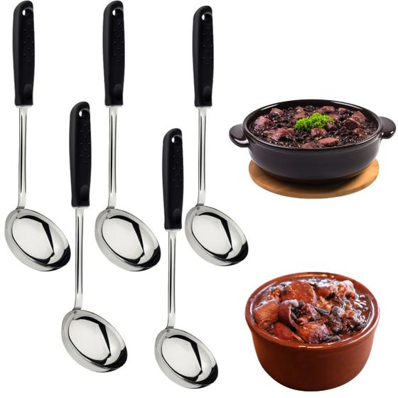 Imagem de Combo 5 Conchas Para Feijoada Feijão Sopa Inox Utilita Cabo Resistente - Tramontina