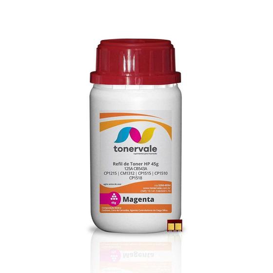 Imagem de Combo 5 Toner Refil TankFull Para HP 125A CB543A Magenta + 5 Chip - HP CM1312 CP1215 CP1510 CP1515 de 45g