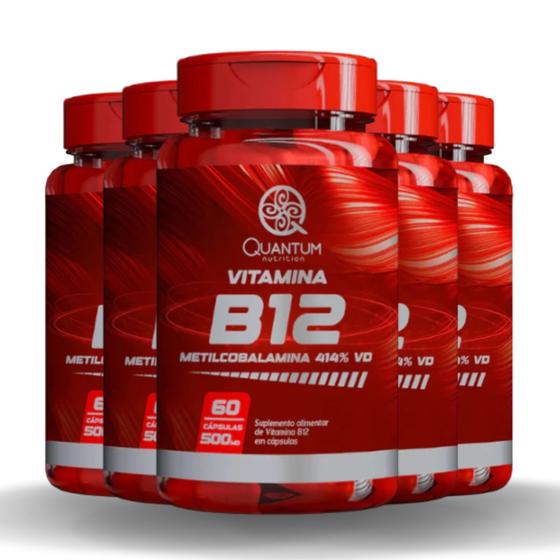 Imagem de Combo 5 Vitamina B12 Metilcobalamina 300 Cáps 500mg