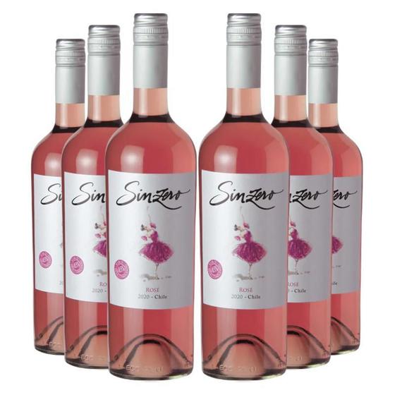 Imagem de Combo 6 Garrafas Vinho Rosé Sem Álcool Sinzero