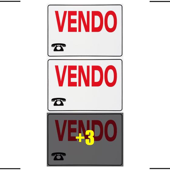 Combo 6 Placas De Sinalização Vendo 30x20 Acesso - P-13 F9e Menor preço em Combo 6 Placas De Sinalização Vendo 30x20 Acesso - P-13 F9e