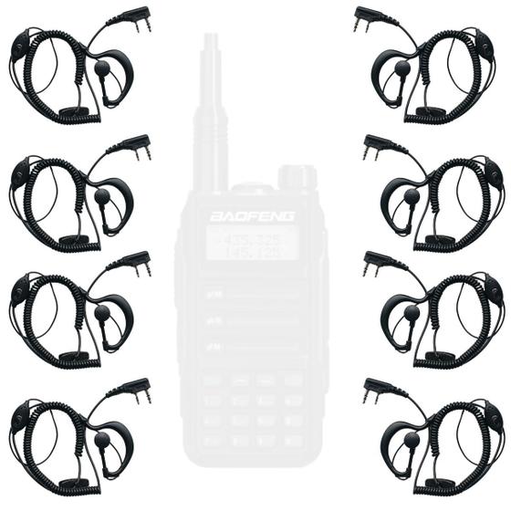 Imagem de Combo 8 Fone Microfone Lapela Para Rádio Uv-16 Plus