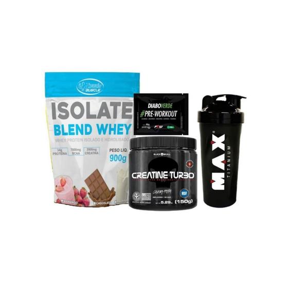 Imagem de Combo alta dose de proteína: Whey iso blend 900g isolado e concentrado + creatina turbo 150