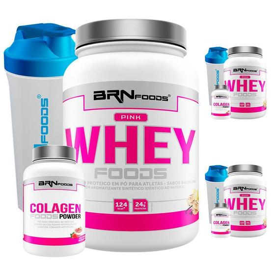 Imagem de Combo Amigas: 3X Whey Pro + 3X Colágeno + 3X Coq. -Brn Foods