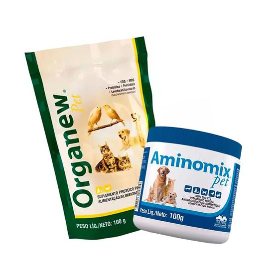 Imagem de Combo Aminomix Pet Pó 100g +  Organew 100g Cães Gatos Vetnil