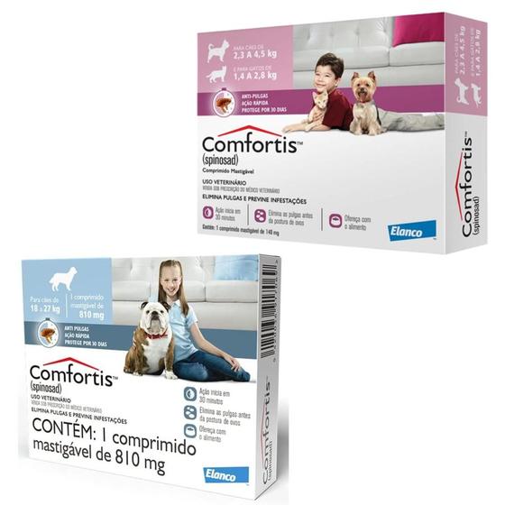 Imagem de Combo Antipulgas Comfortis Elanco Cães e Gatos 140mg + 810mg