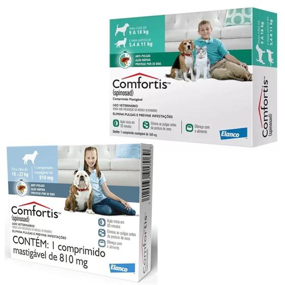 Imagem de Combo Antipulgas Comfortis Elanco Cães e Gatos 560mg + 810mg