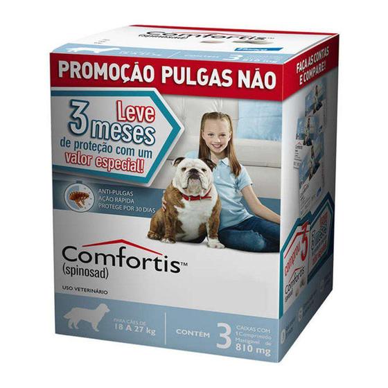 Imagem de Combo Antipulgas Comfortis Elanco para Cães de 18 a 27 kg 810 mg